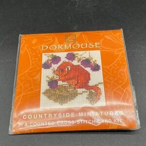 Countryside Miniatures Dormouse Counted Cross Stitch‎ Card Kit Aida Needlepoint